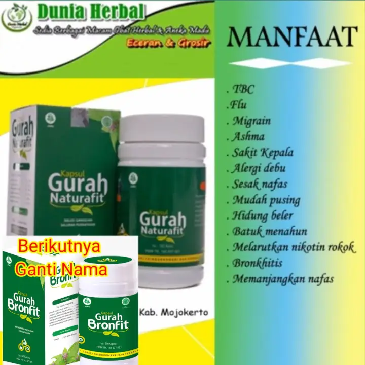 Kapsul Gurah Naturafit Bronfit Original 50 Kapsul Lazada Indonesia