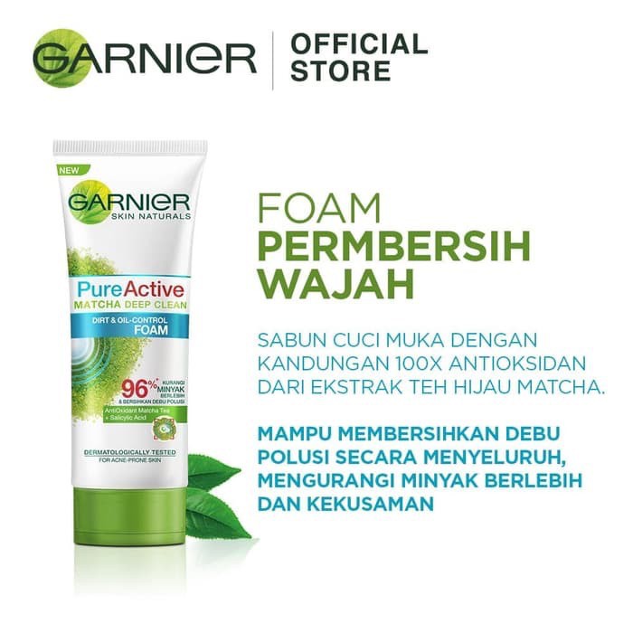 garnier pure active matcha facial foam