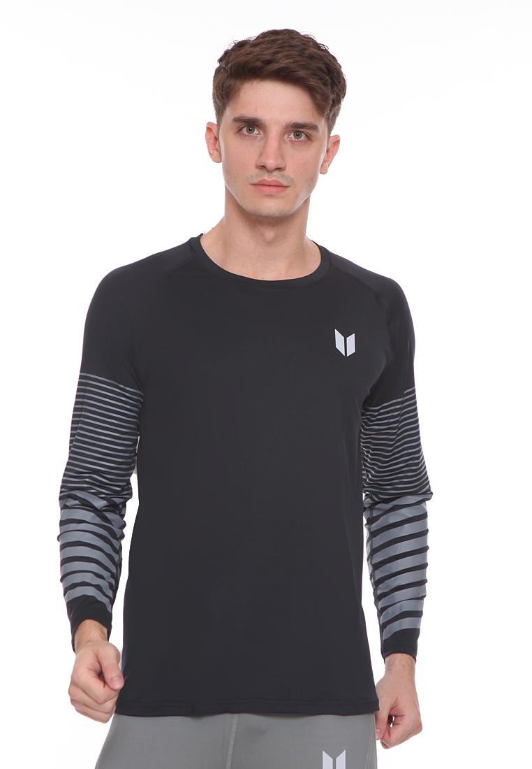 Enzoro - Pakaian Olahraga Pria Sprinter Long Sleeve - Black