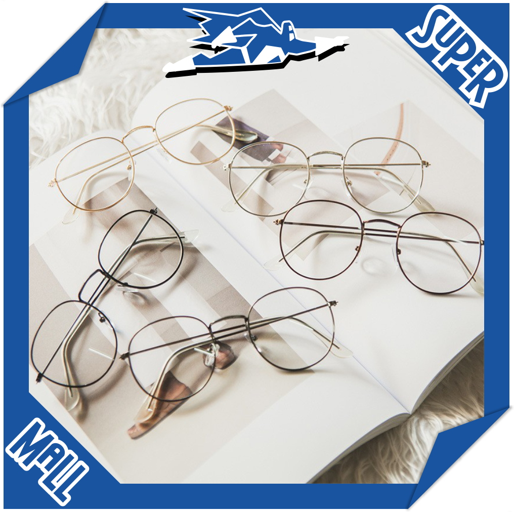 ⭐SUPER MALL⭐ FRAME KACAMATA WANITA/PRIA KACA MATA COWOK/CEWEK BULAT