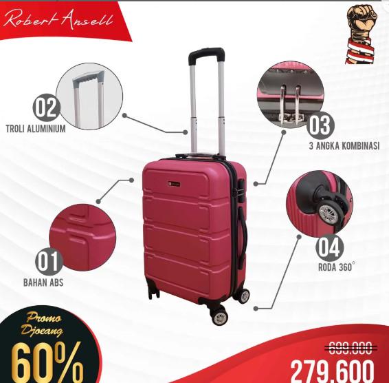 Polo Love Koper Hardcase Luggage 20 Inch 806-20 Koper Fiber Koper Kabin Koper Import Koper Baju Koper Travel Anti Theft Original - Pink