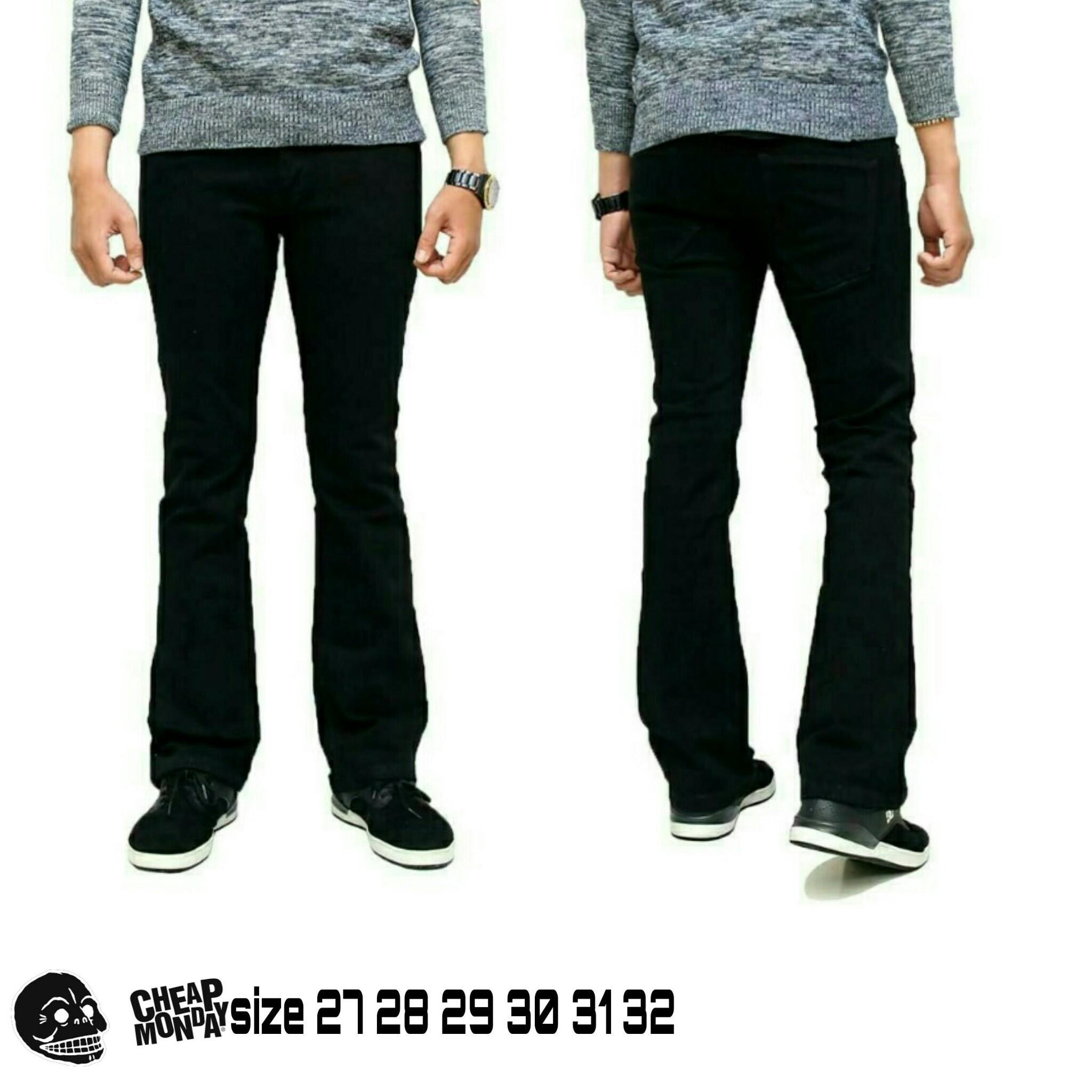 Celana jeans pria cutbray celana panjang cutbray hitam