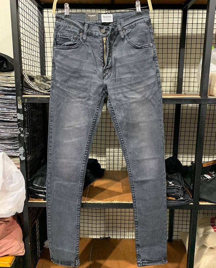 bear celana jeans pria abu grey wiscer 