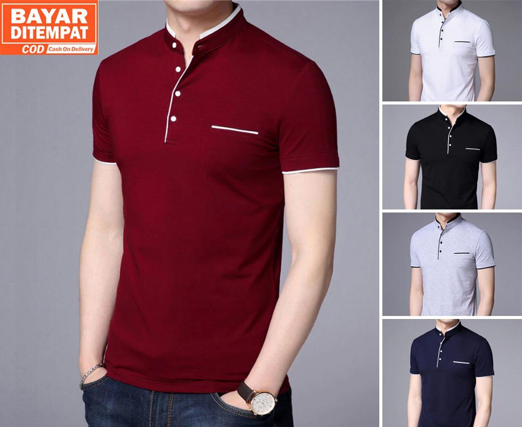 Dyrgo - Kaos Polo Pria Lengan Pendek Polos / Baju Kaos Polo Shirt Distro / Kerah Shanghai Cowok - Kerja - Kantoran - Formal