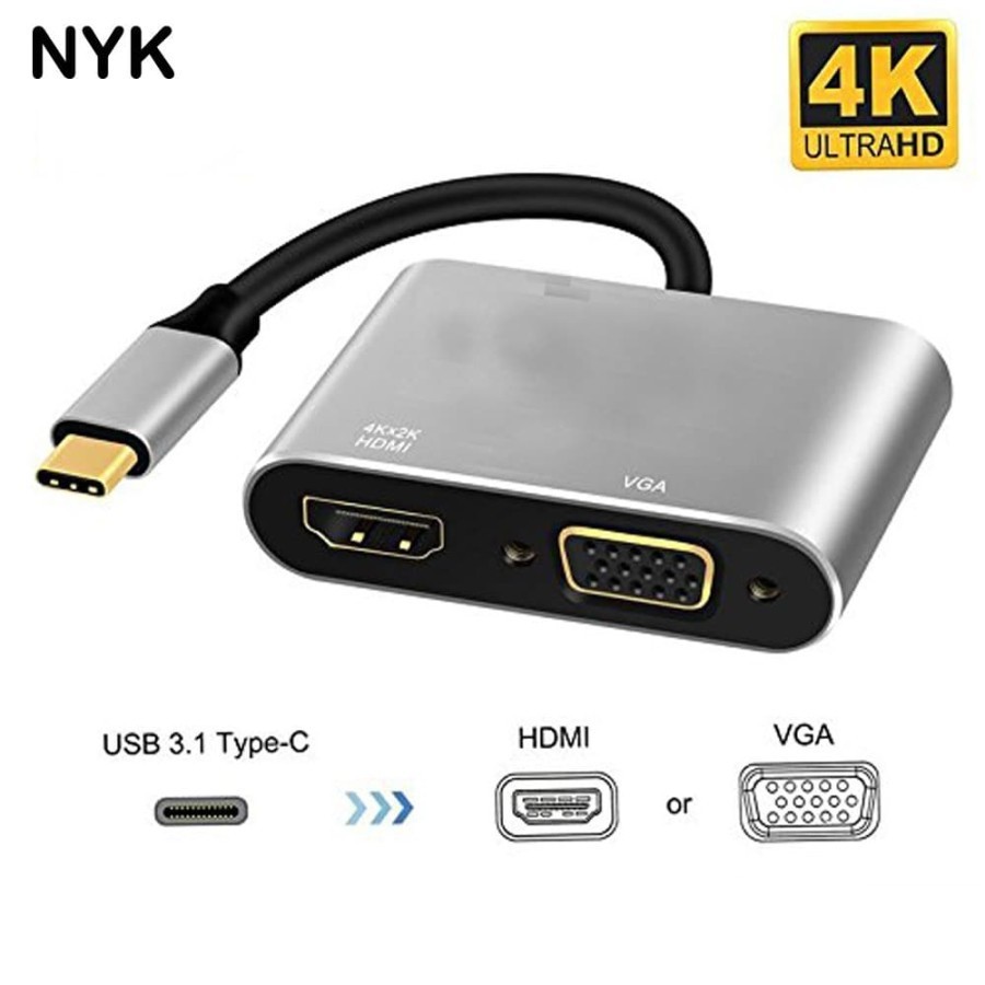 Converter Type C to HDMI VGA 2 in 1 NYK | Lazada Indonesia