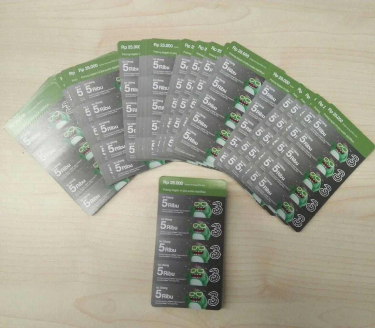 VOUCHER PULSA TRI 5.000 Isi 5 Pcs
