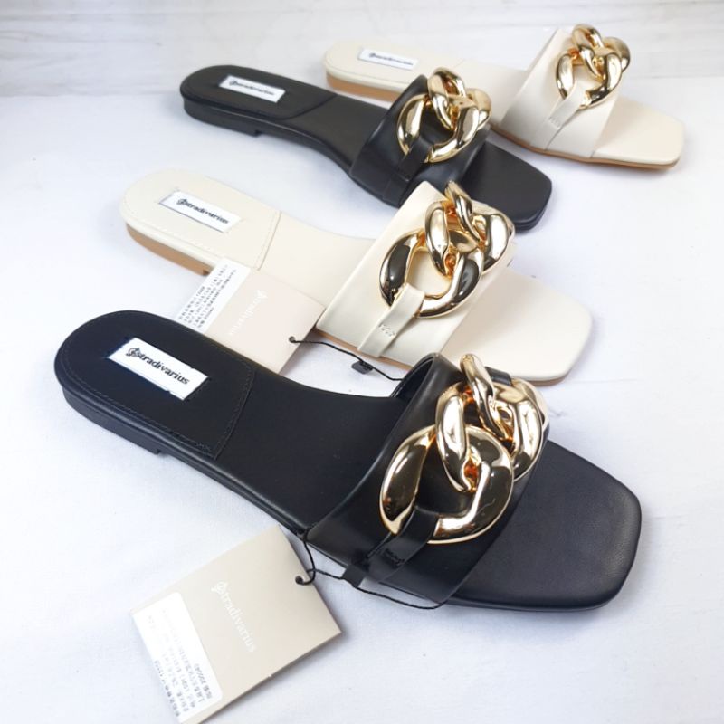 Stradivarius Flat Sandal with Chain 2012 Lazada Indonesia