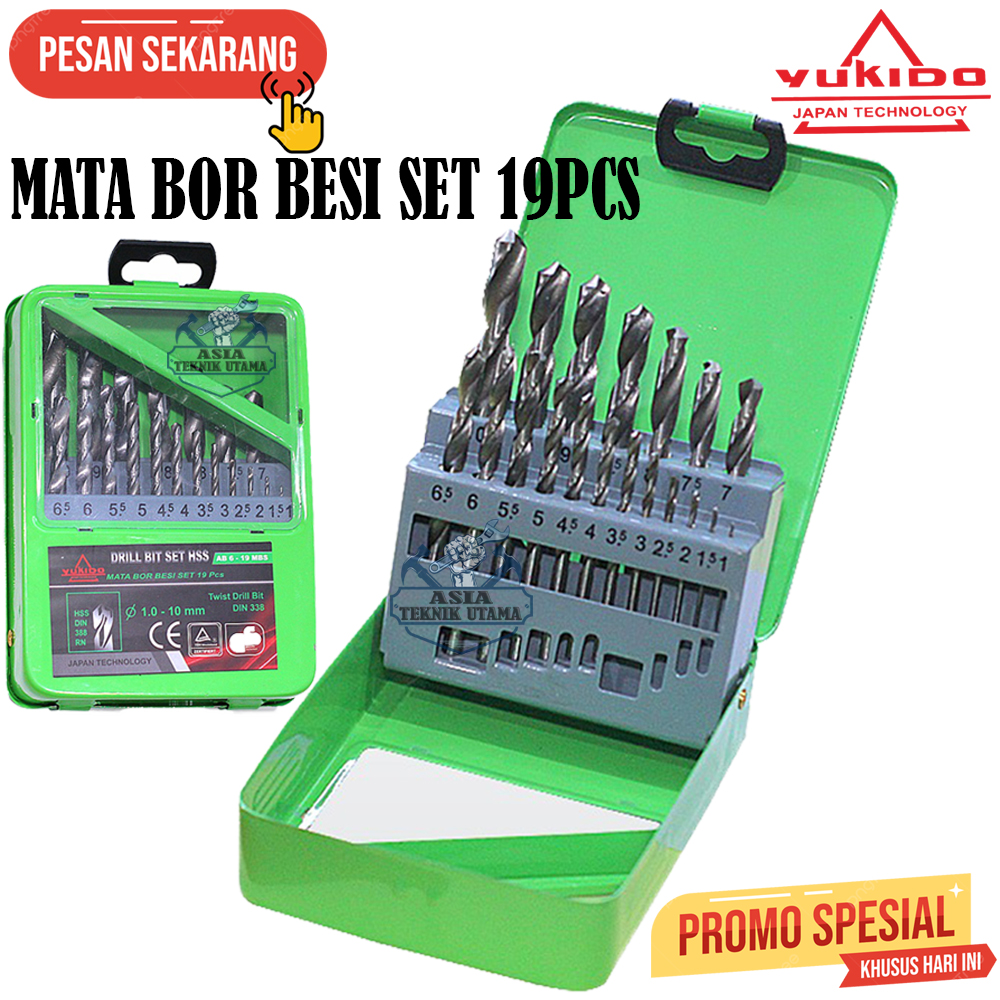 Mata bor besi / HSS PRO drill bit set uk. 110 mm, isi 19 pcs spt