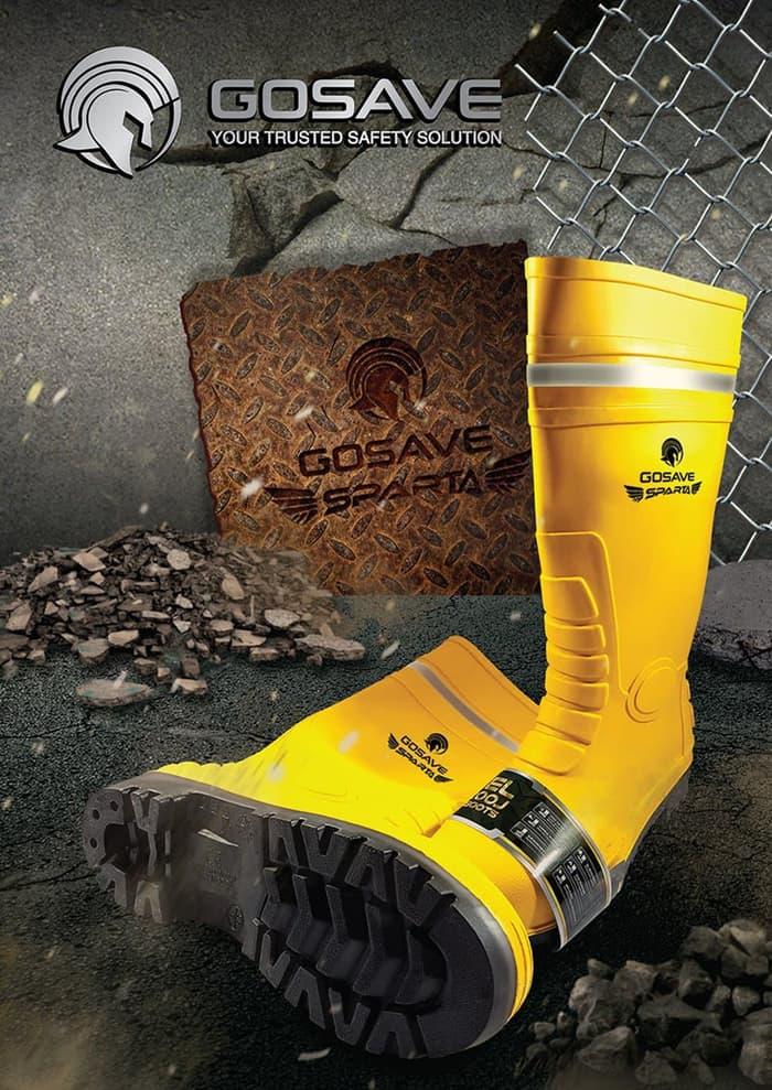 GOSAVE Sparta Sepatu Boot Safety PVC Kuning