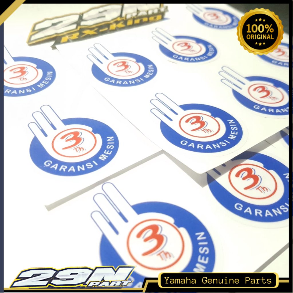 Sticker Stiker Emblem Logo Garansi 3th 3thn 3 Tahun Universal Motor ...