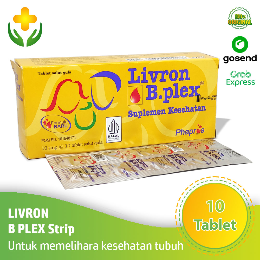 Livron B Plex Strip 10 Tablet Obat Penambah Darah Kesehatan Tubuh ...