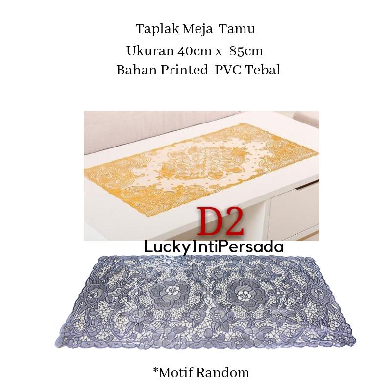 (RANDOM)Taplak Meja Tamu Persegi Panjang Gold Dan Silver Anti Air DAn tidak Licin 40x85CM