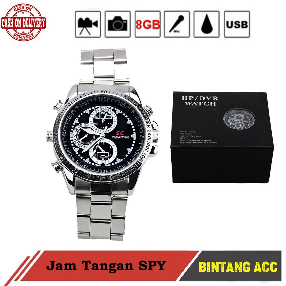 Jam Tangan Digital HP-DVR Watch 8GB Spy Camera Pengintai Stainless Steel - Bintang Acc