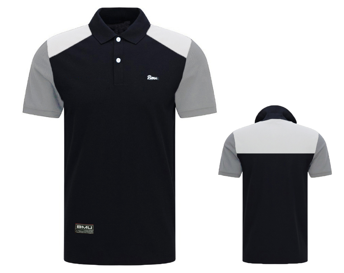 Baju kece polo shirt abu gelap putih mix hitam poloshirt pria kaos