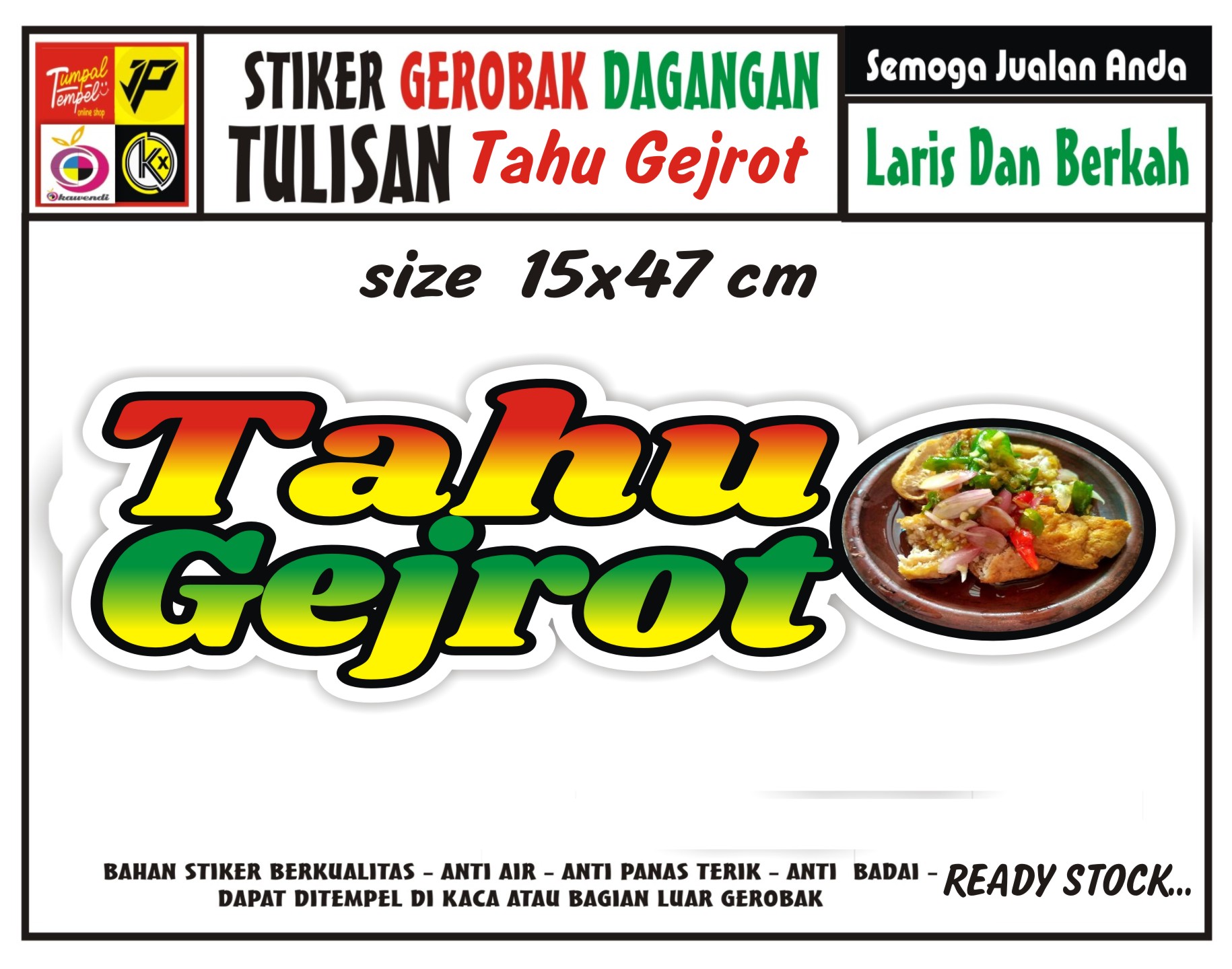 Stiker Kaca Gerobak Tulisan Tahu Gejrot Lazada Indonesia