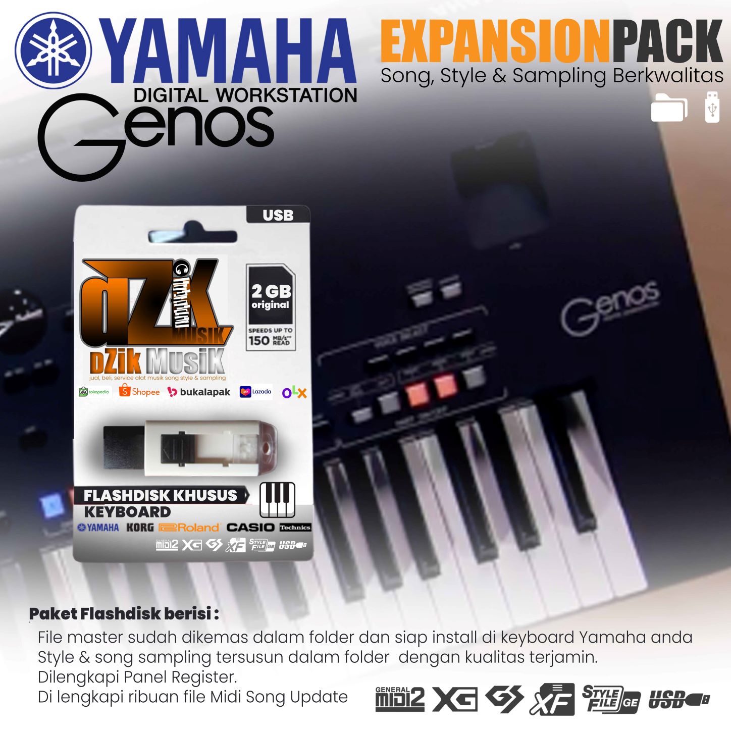 yamaha genos midi to style