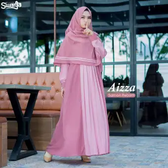 Gamis Aizza Salmon By Swarga Hijab Gamis Premium Gamis Polos Gakis Busui Lazada Indonesia