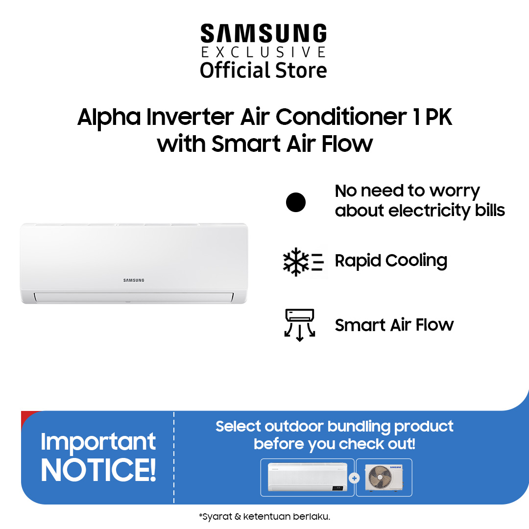 Samsung Alpha Inverter AC PK Smart Air Flow Fast Cool AC