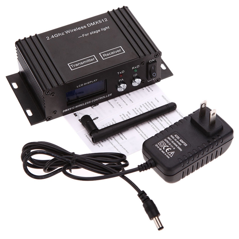 DMX 512 Wireless Controller Receiver Transmitter LCD Display Power Adjustable for Disco DJ Party Stage Bar Light