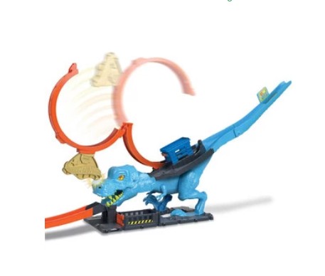 HotWheels Hot Wheels T-Rex Chomp Down Giant Dinosaur with Stunts