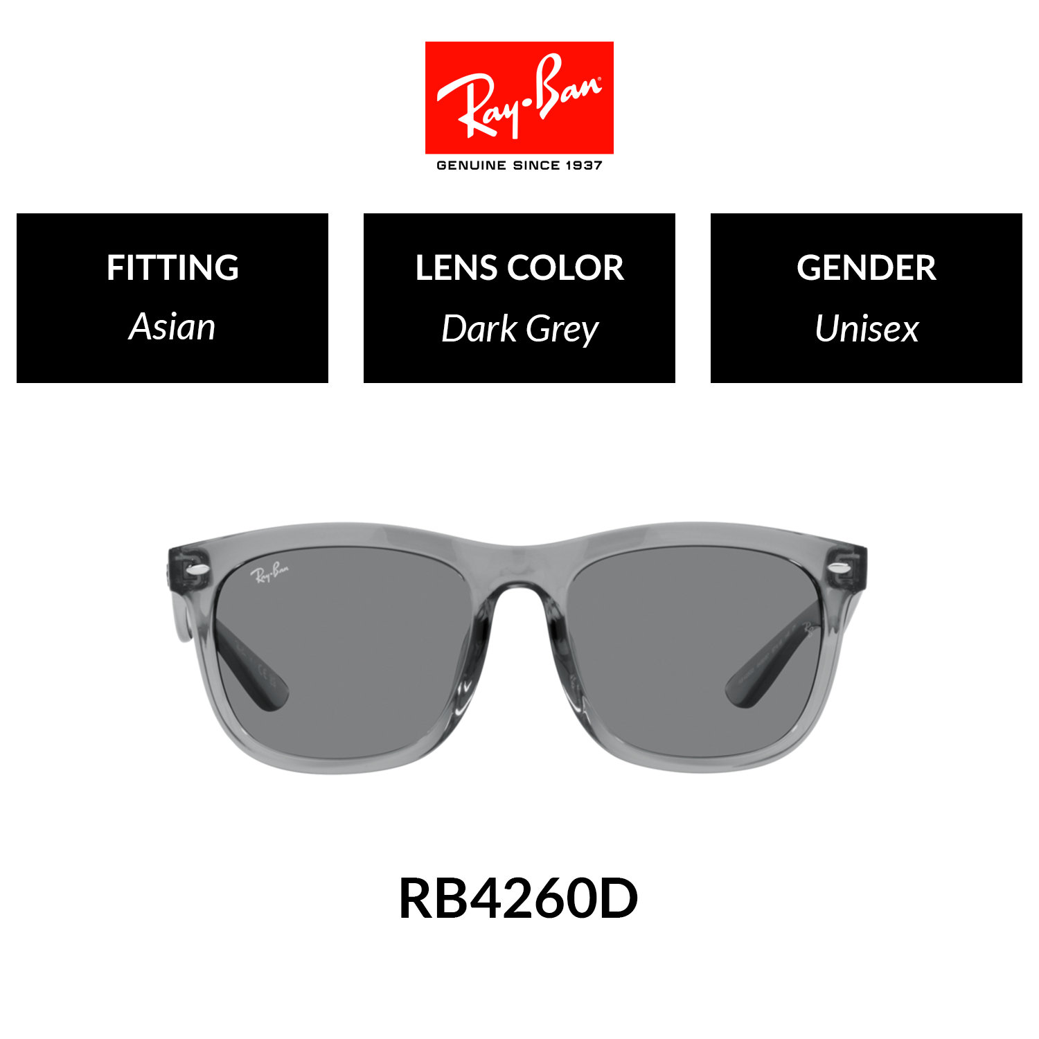 RAYBAN RB4260D 645087 Asian Fitting Sunglasses 57mm Lazada