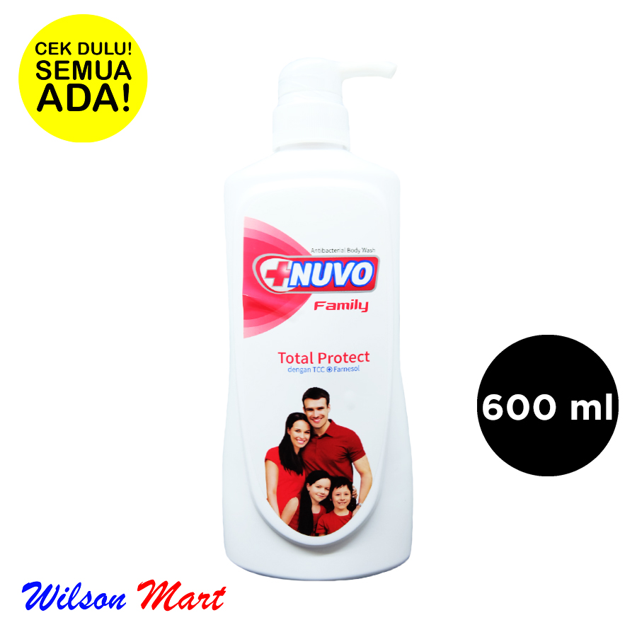 NUVO FAMILY TOTAL PROTECT MERAH ANTIBACTERIAL BODY WASH 600 ML PUMP