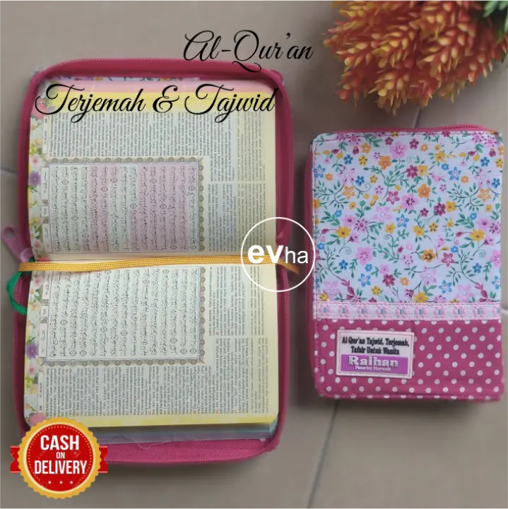 Evha Al Quran Motif Bunga Ful Colour Pelangi Tajwid Terjemah Dan Tafsir Ukuran A6 Al Quran Wanita Jabal Resleting Bisa Cod Bayar Ditempat Pengiriman Bandung Mushaf Raihan A6 Lazada Indonesia