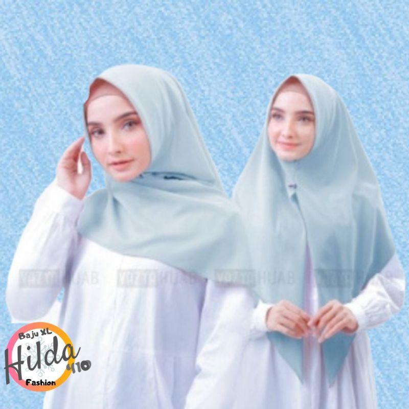 HILDA410 FASHION - Jilbab Hijab Kerudung Polos Terbaru 2019 SEGITIGA Segi Tiga INSTAN Instant Diamond Georgette Langsung slup / pashmina / khimar BANYAK WARNA