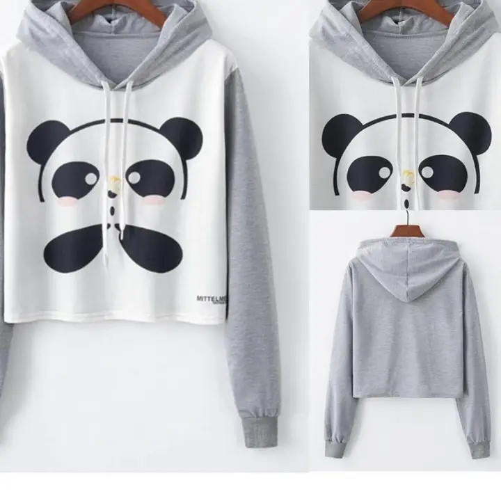 panda crop hoodie