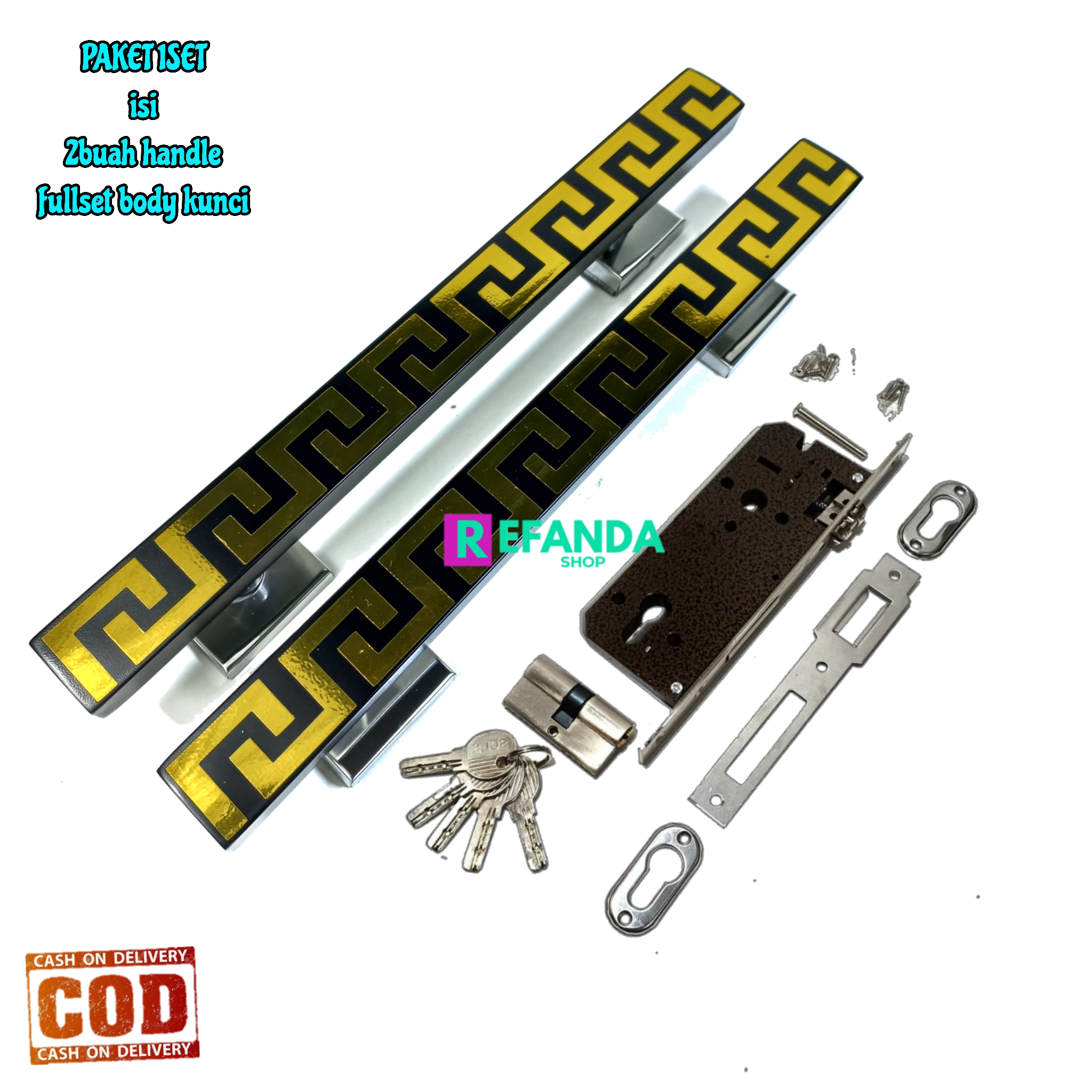 Paket Buah Gagang Atrikan Handle Pintu Rumah Dan Fullset Lock Body