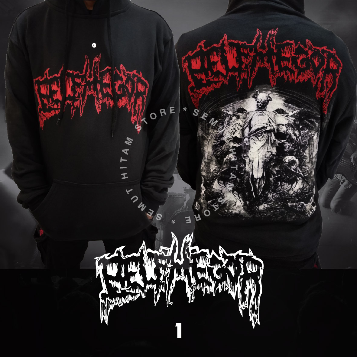 Sweater Hoodie BELPHEGOR BAPHOMET GOAT GOD DOMINUS Pullover Band Musik Metal Prapatan Rebel Heaven Hell Lazada Indonesia