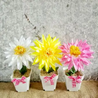 Buket Bunga Plastik Artificial Palsu Dekorasi Bunga Shabby Putih Lazada Indonesia