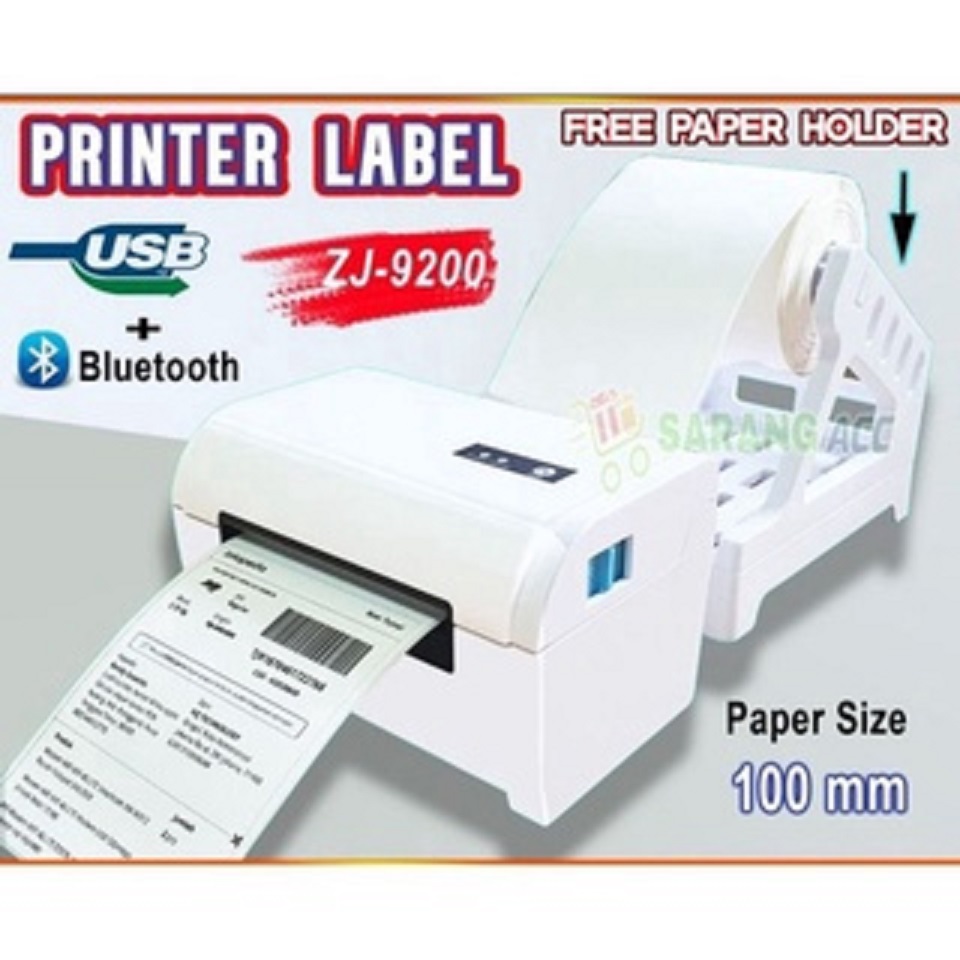 Printer thermal label barcode original ZJ9200L white Lazada Indonesia