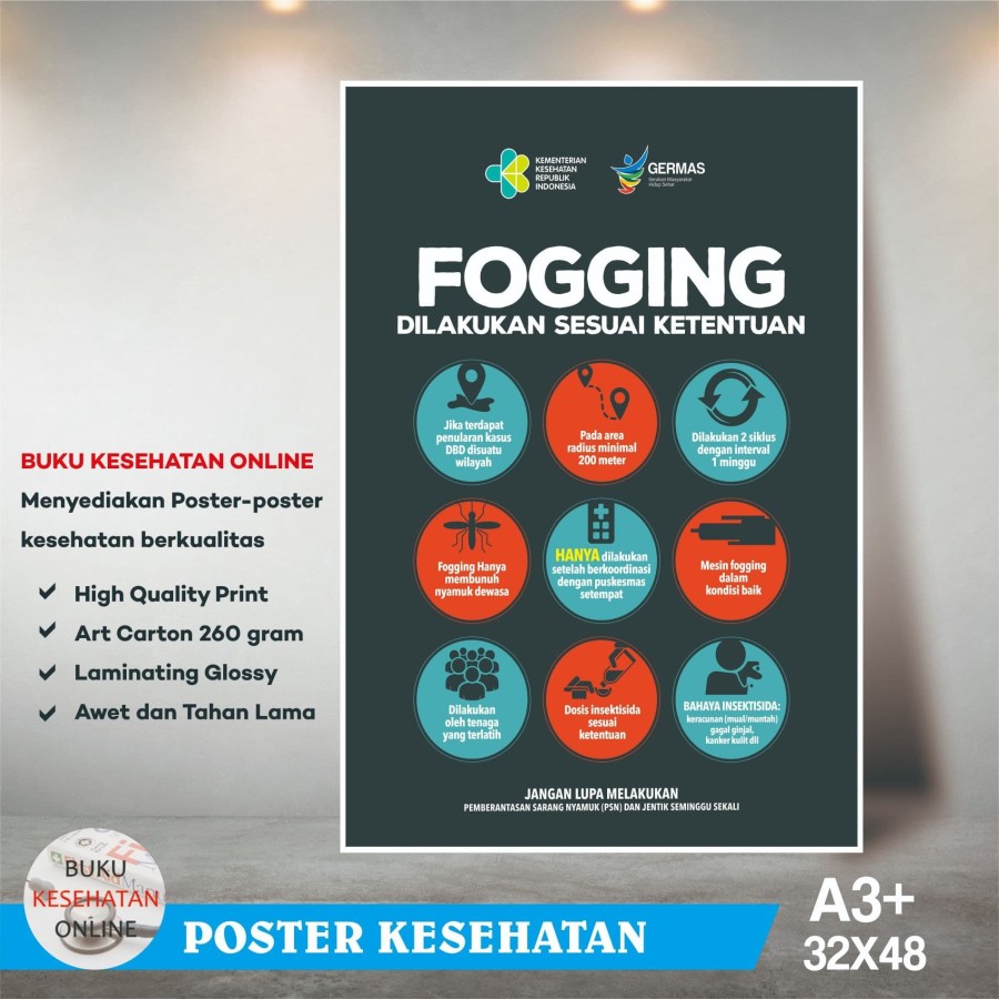 Poster Kesehatan Fogging Dilakukan Sesuai Ketentuan - GLOSSY | Lazada ...