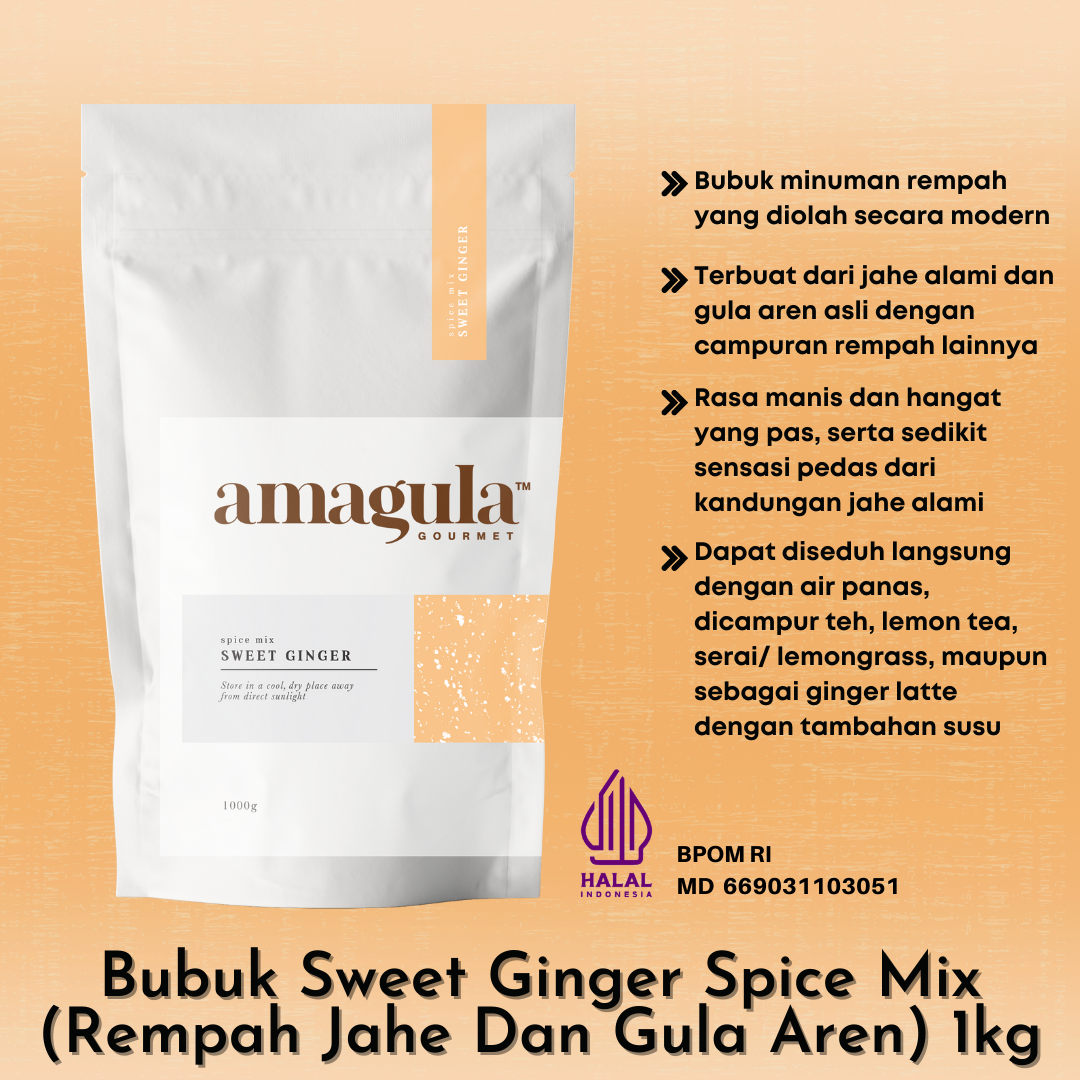 BUBUK MINUMAN SWEET GINGER SPICE MIX/ REMPAH JAHE & GULA AREN UNTUK