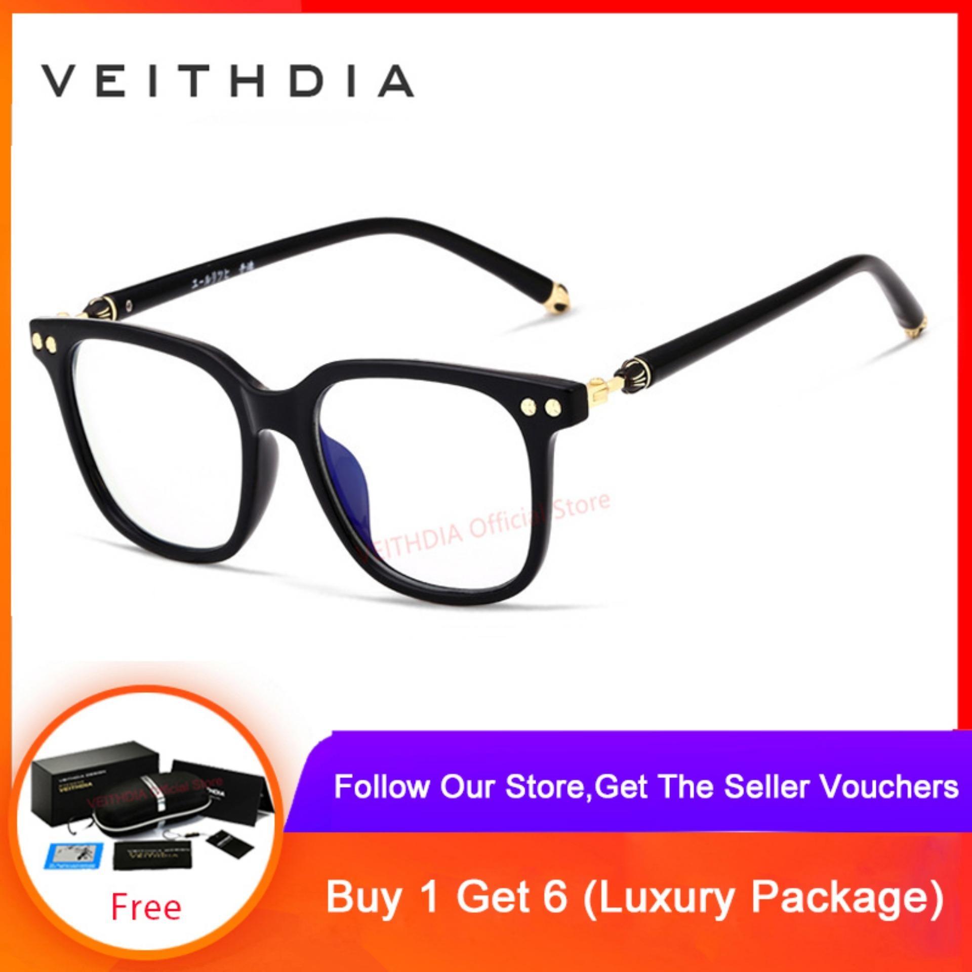 COD+Pengiriman Gratis VEITHDIA Unisex Retro Kacamata Komputer Bingkai Pria/Wanita V8002