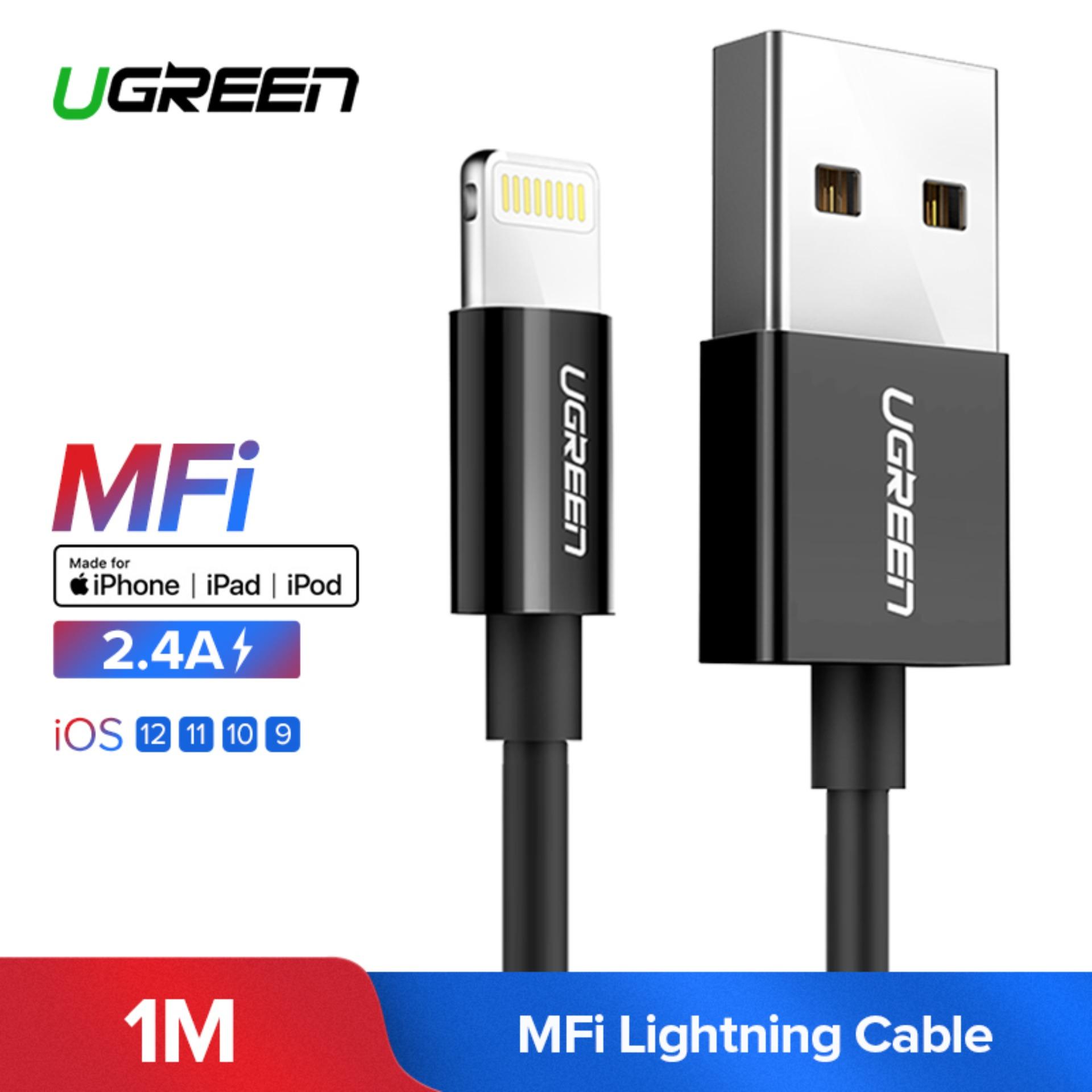 UGREEN Original Kabel 1Meter Kabel Apple MFI Lightning Kabel for iPhone 6s iPhone 5s iPhone 8plus, iPhone XS, iPhone X MAX, iPhone 7, iPod iPad Black