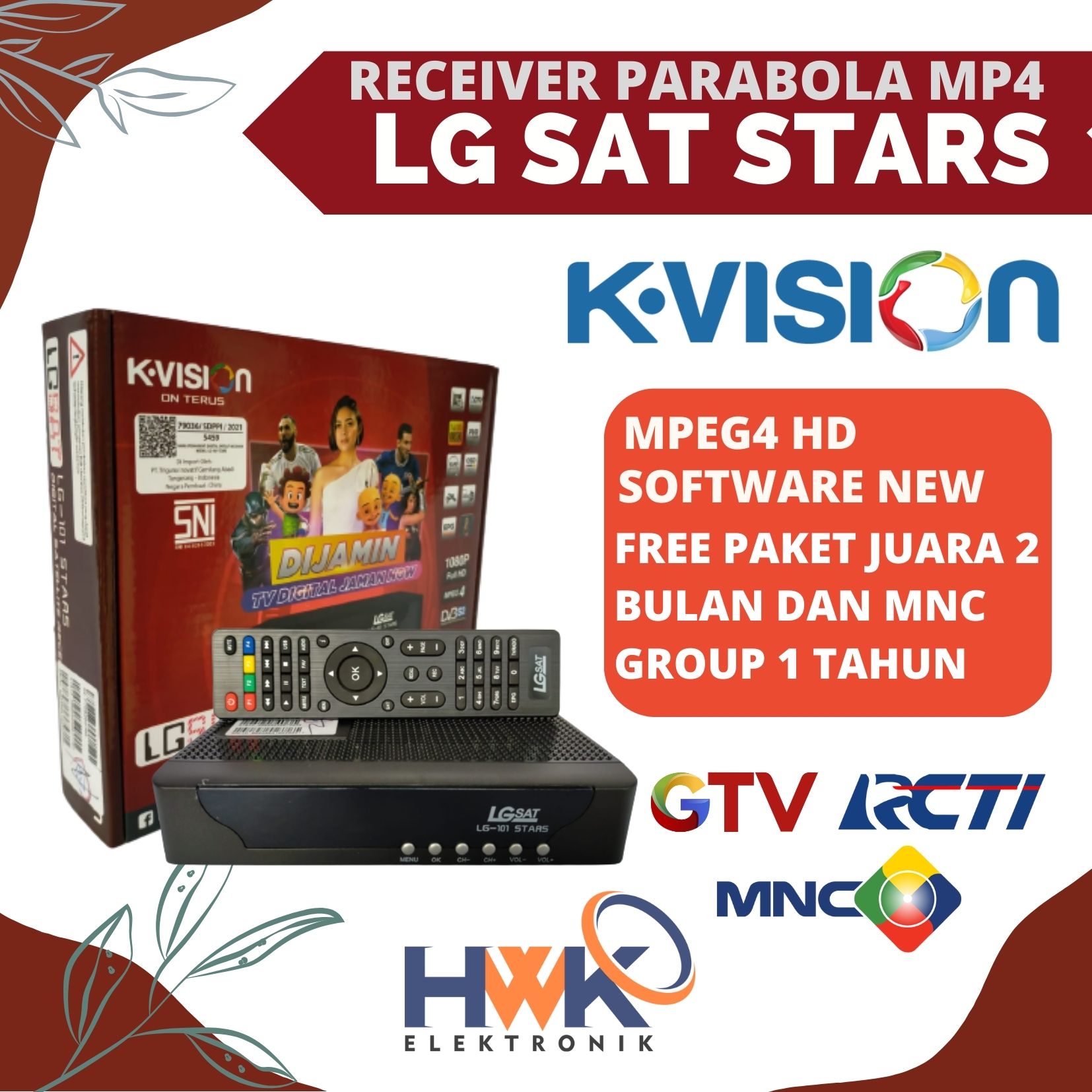 Receiver parabola LGSAT STARS KVision OFFICIAL EURO 2024 Open MNC Grup