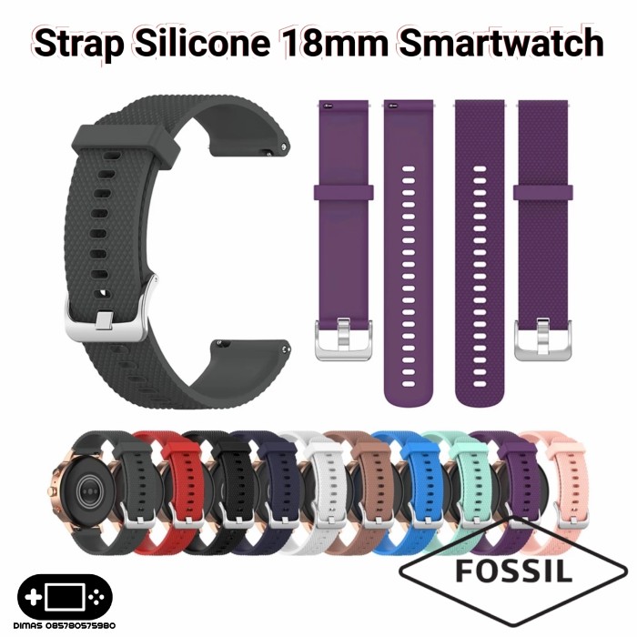 Strap Silicone 18mm Fossil Gen 5E 41mm 