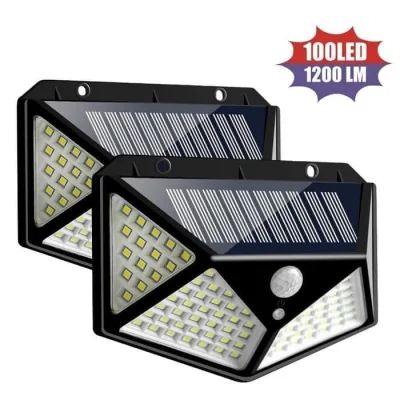 Lampu Solar Dinding 100 LED- Lampu tenaga Matahari 100 LED versi 2