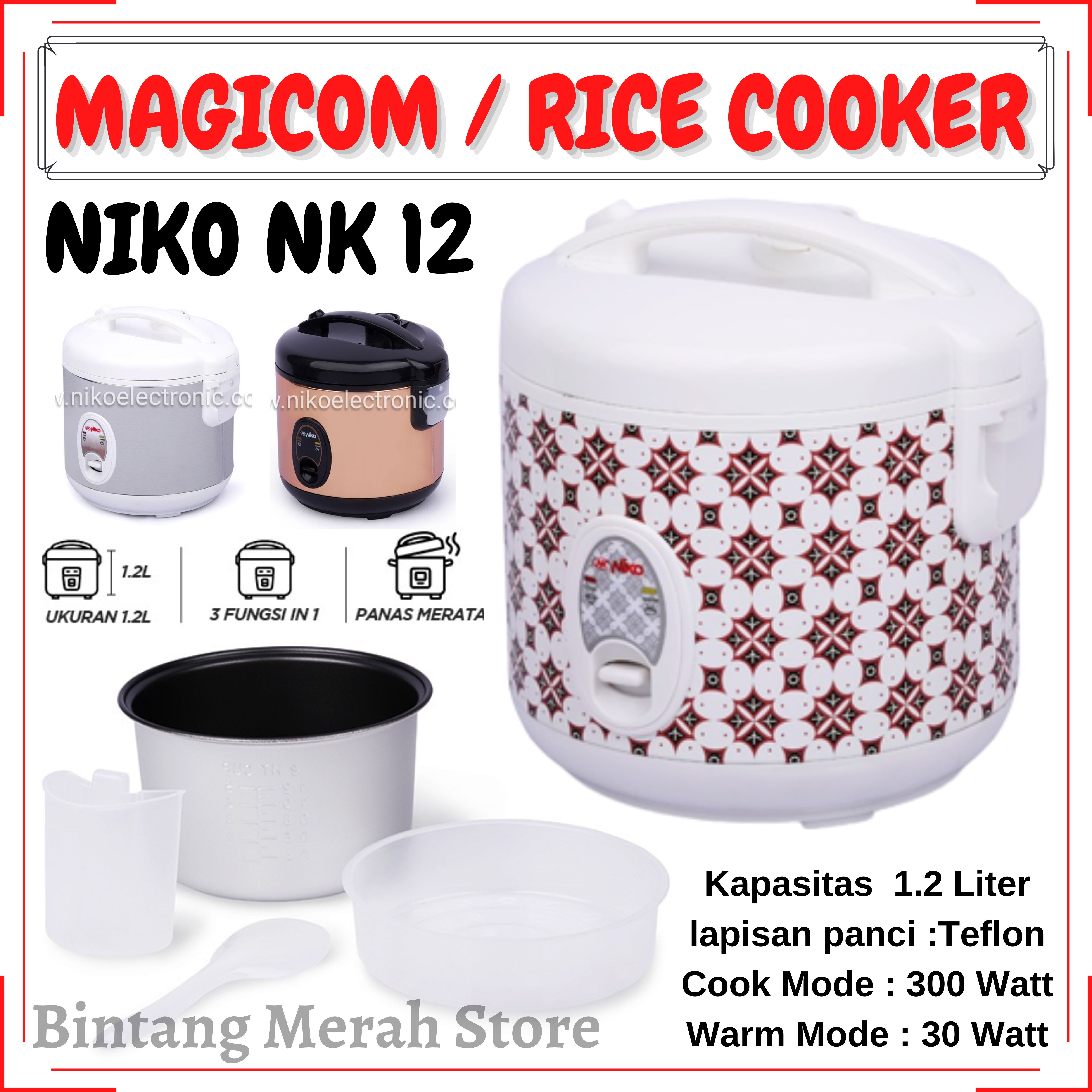 NEW Penanak Nasi / Niko NK12 3in1 Rice Cooker Niko NK 12 Serbaguna NIKO Rice