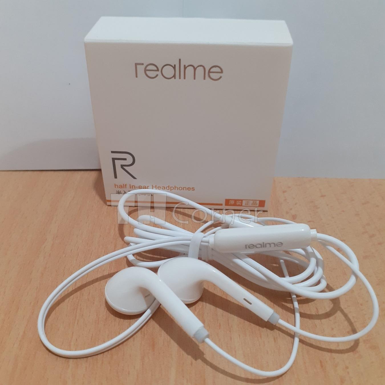 REALME Earphones in-ear with Jack putih headset for realme