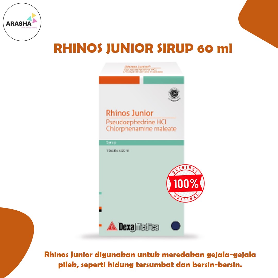 RHINOS JUNIOR SIRUP 60 ML Obat Flu/Pilek/Bersin Bersin/Hidung Tersumbat
