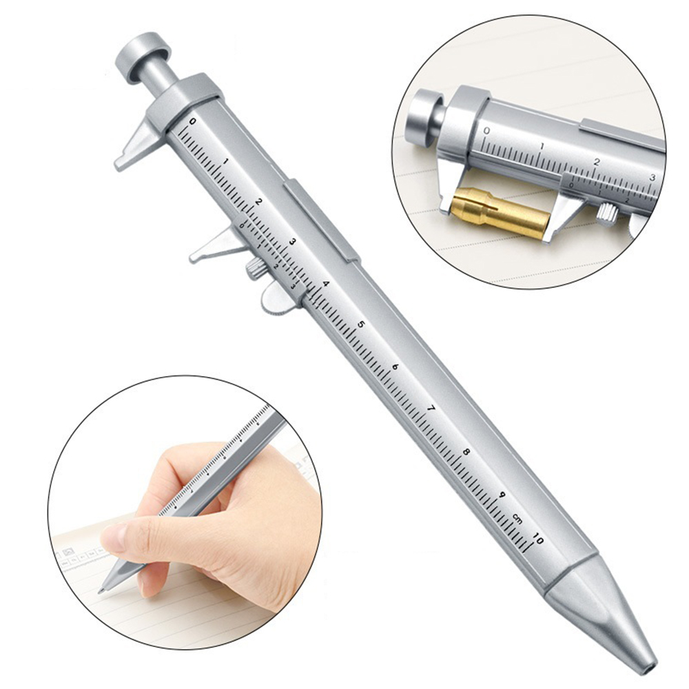 5 Cái Bút Bi Thước Cặp [Có Sẵn COD] Dụng Cụ Thước Kẹp Thước Cặp Vecnê Bút Bi Màu Bạc Bút Đa Năng Bút Đánh Dấu Quà Tặng Sáng Tạo Cho Trường Học GBtool