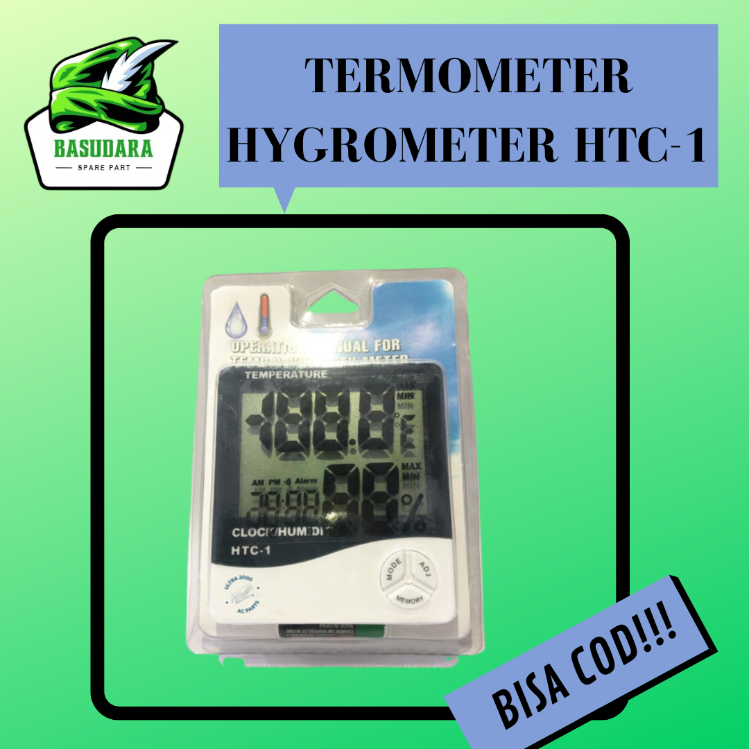 TERMOMETER HYGROMETER RUANG DIGITAL JAM THERMOMETER IN OUT HTC1