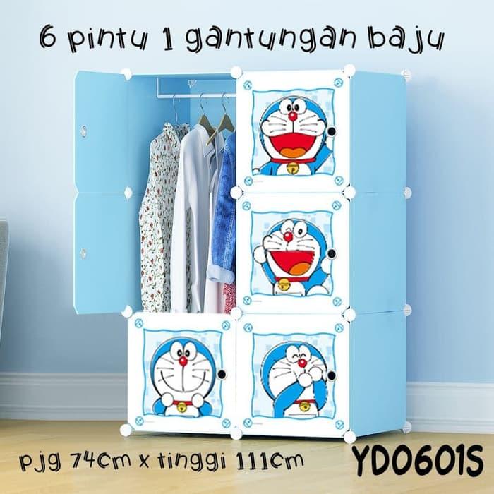 world dream FREE ONGKIR JABODETABEK - Lemari Pakaian 6 PINTU Motif Lemari Plastik 6 susun/lemari pakaian anak HARD PLASTIC Lemari Baju Multifungsi dengan Tempat Gantungan Baju dan Penutup Debu / Lemari pakaian plastik Portablelemari murah