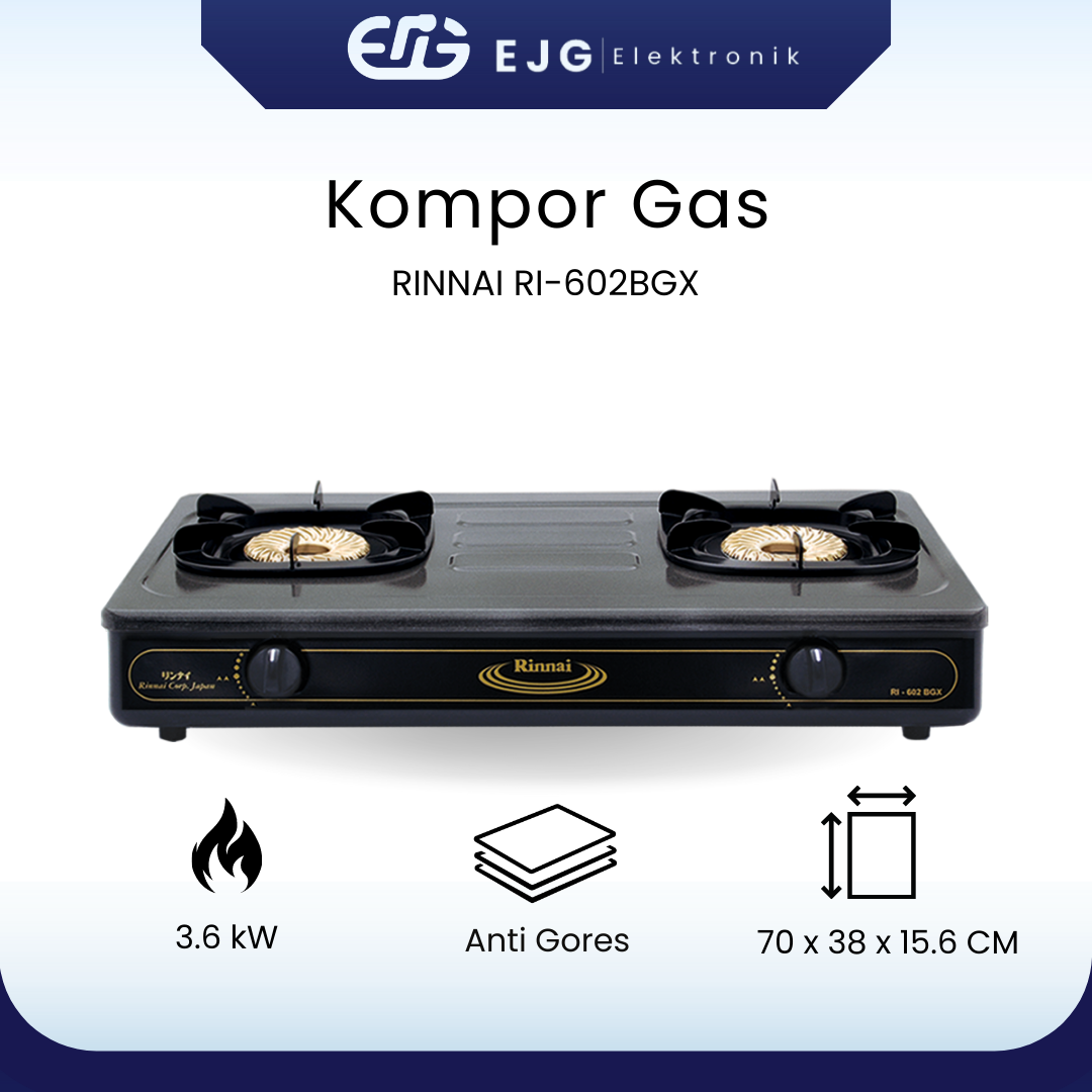 RI 602BGX RINNAI KOMPOR GAS 2 TUNGKU - RI 602 BGX | Lazada Indonesia