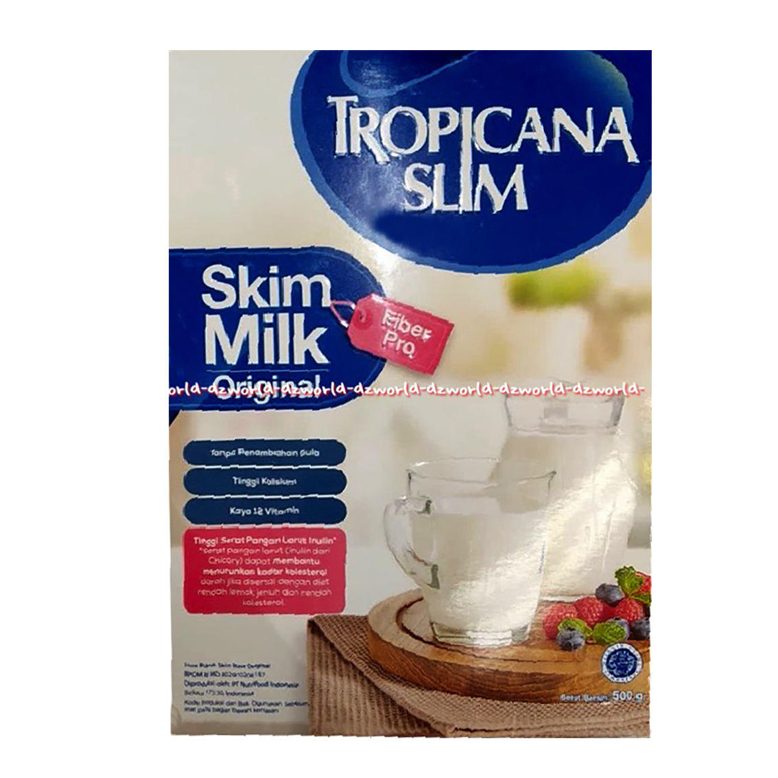 Tropicana Slim Skim Milk Plain 500gr Susu Rendah Gula Dengan Omega 3