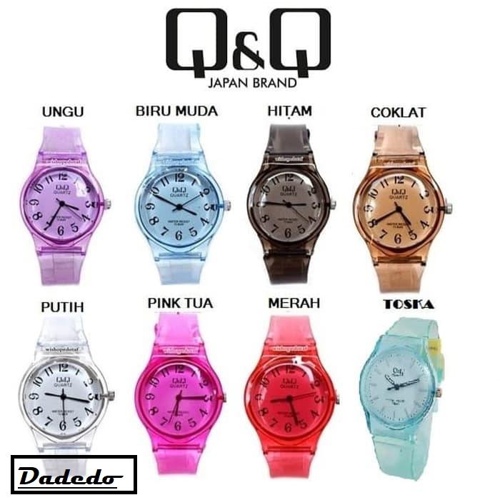 Jam Tangan Q&Q Jelly Angka Rubber Transparant QQ001 PUTIH