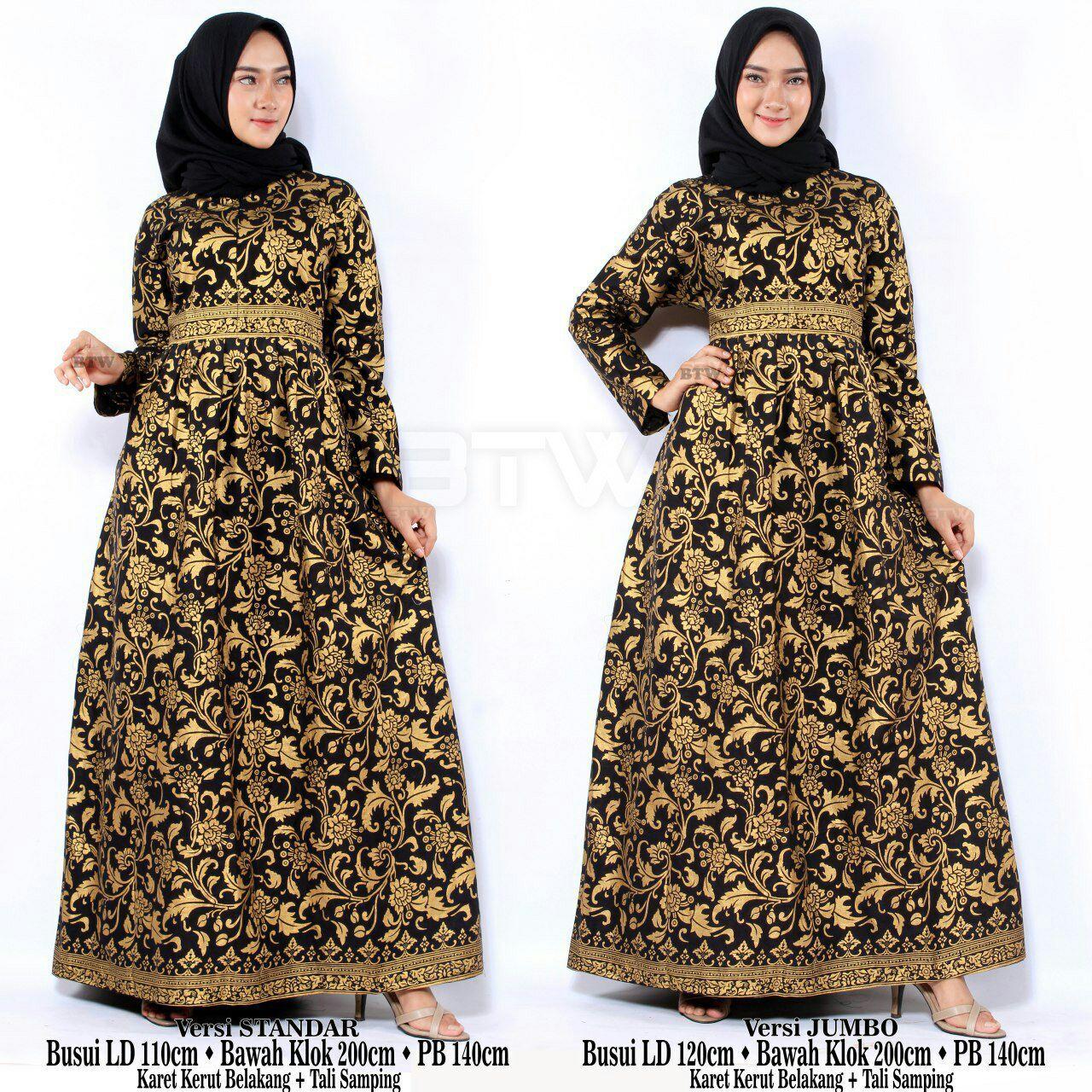 Gamis Batik Motif Wanita Prada Warna Gold Lazada Indonesia